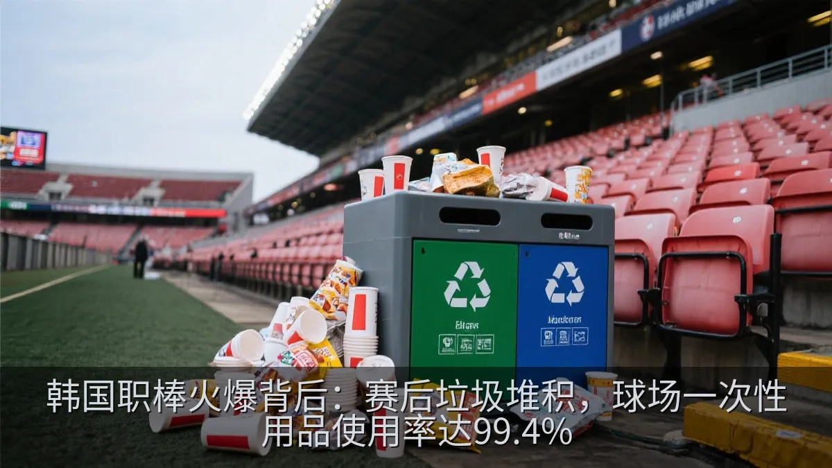 韩国职棒火爆背后：赛后垃圾堆积，球场一次性用品使用率达99.4%